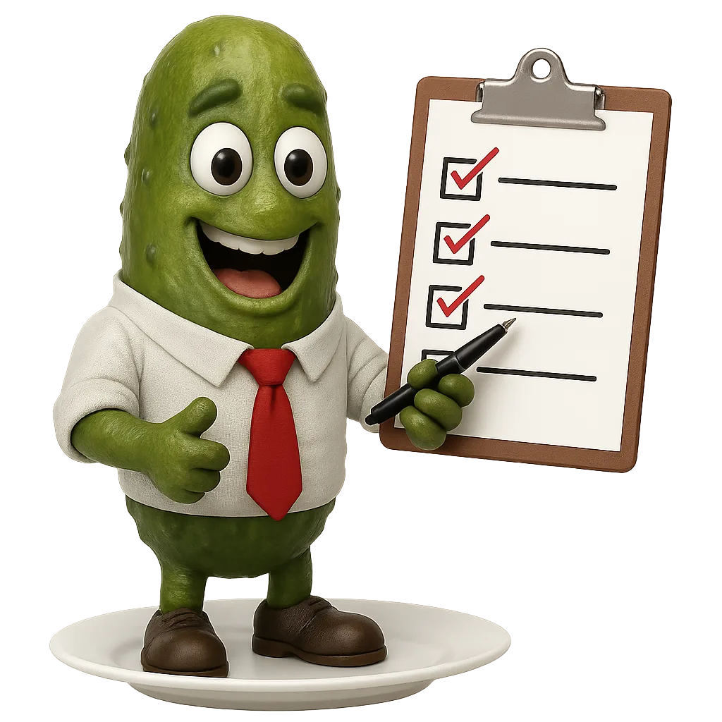 Pickle with clipboard doing business operations Pickle with clipboard checking on business operations