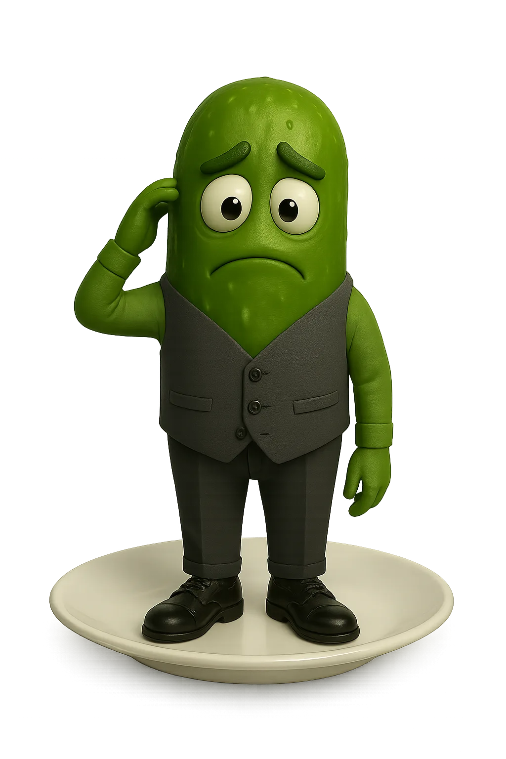 Woried Pickle Founder of Company on a plate Exit Strategy Business Coach